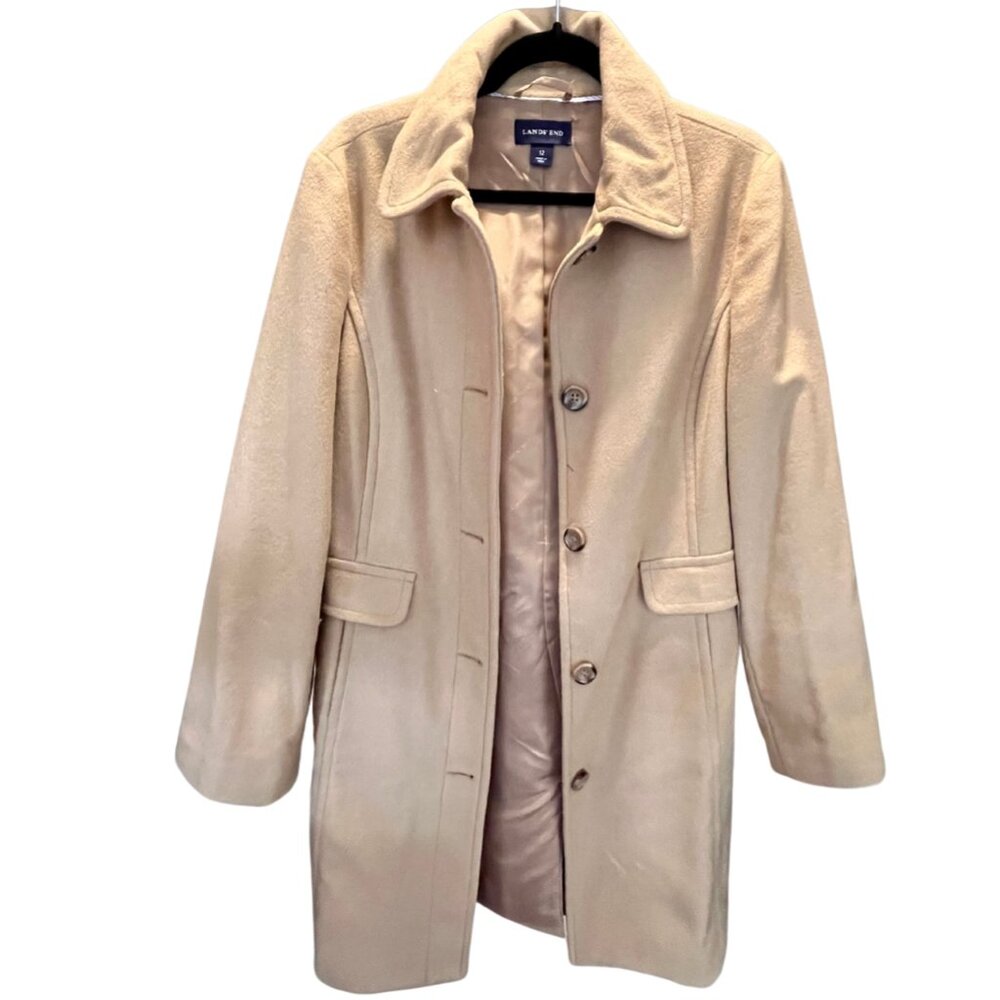 Lands' End Women's Wool Blend Coat, Size 12